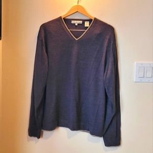 Joseph Abboud Merino Wool Men's V Neck Cardigan Size L